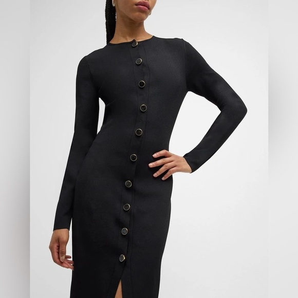 BRANDON MAXWELL The Emm Jersey Cardigan Midi Dress in Black Size XS $2795 NWT - Picture 5 of 14